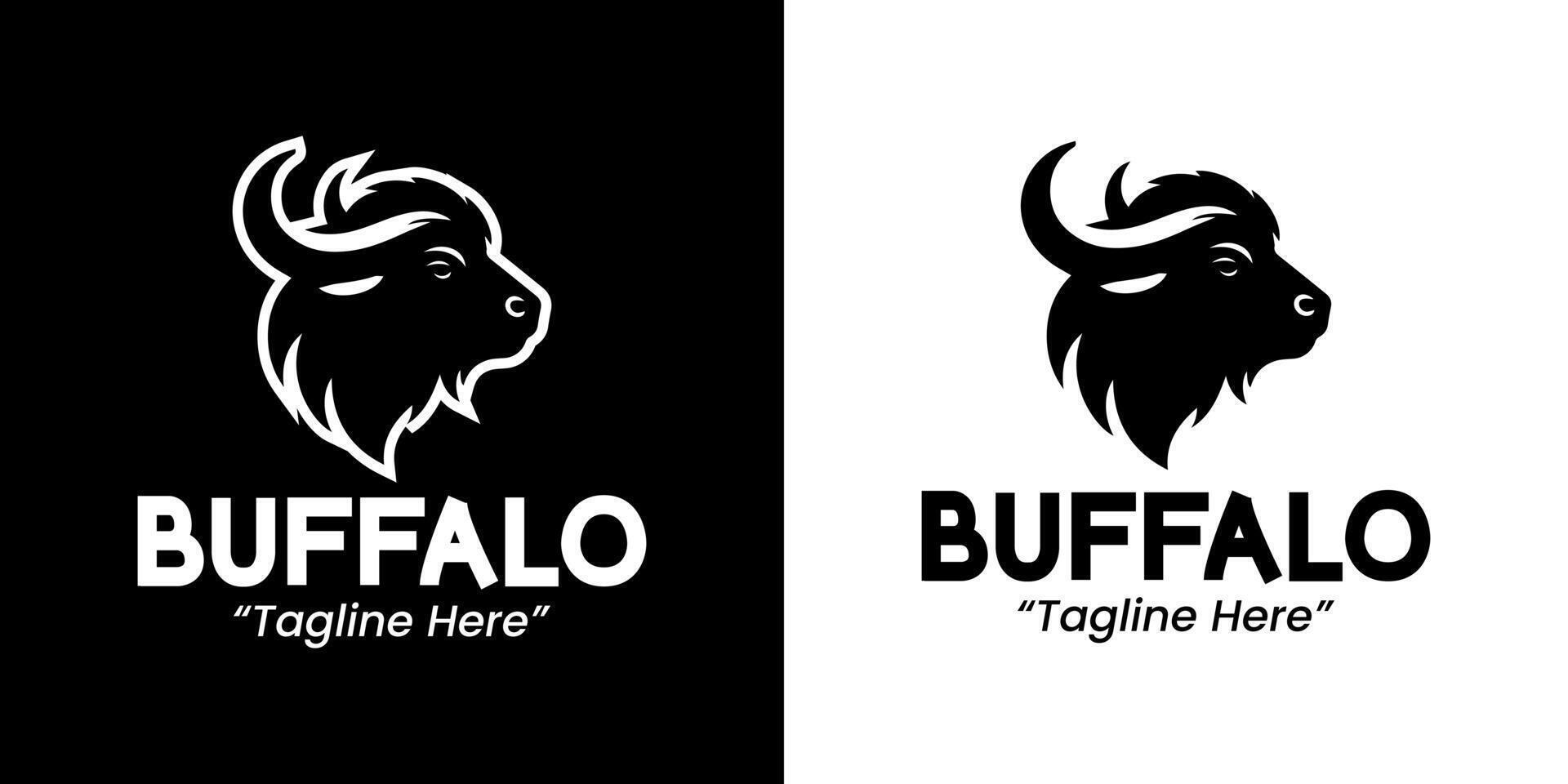 Creative and Bold Buffalo Logo Design for Branding with Geometric Shape and Strong Identity vector