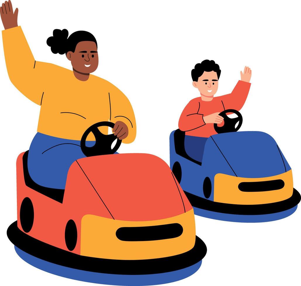 A flat style illustration showing family fun vector