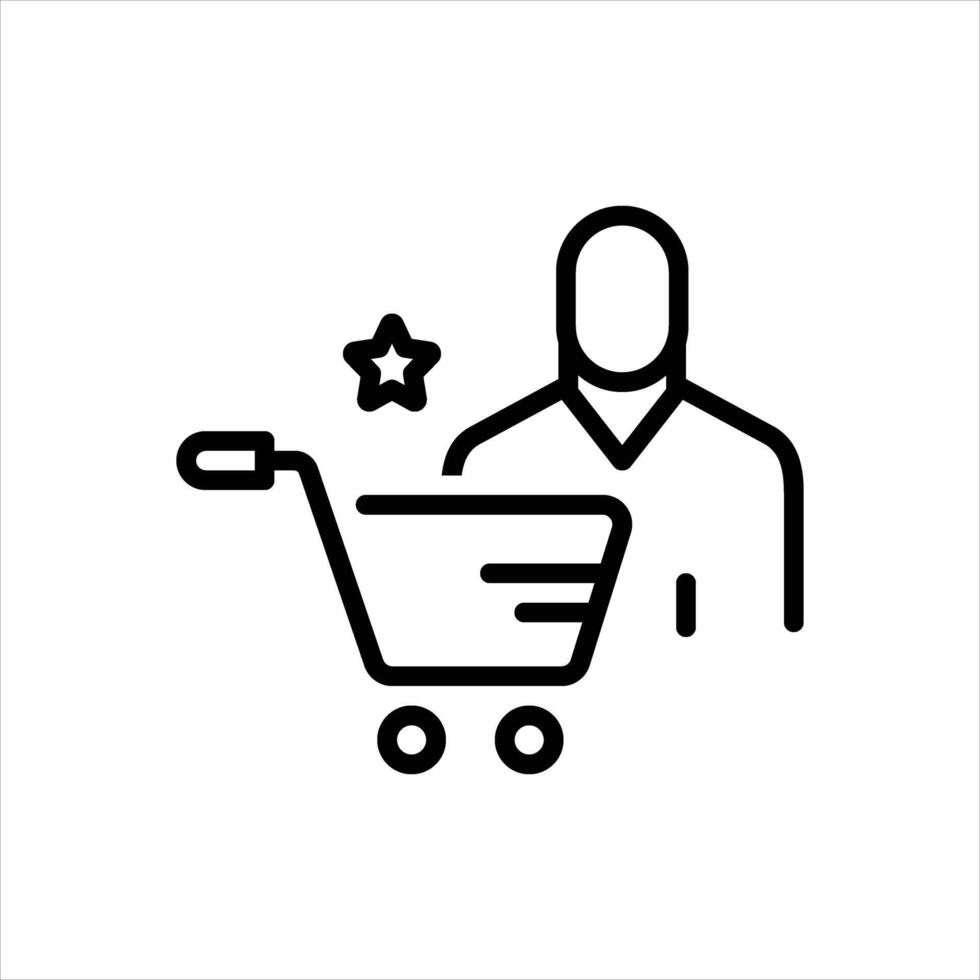 Black line icon customer vector