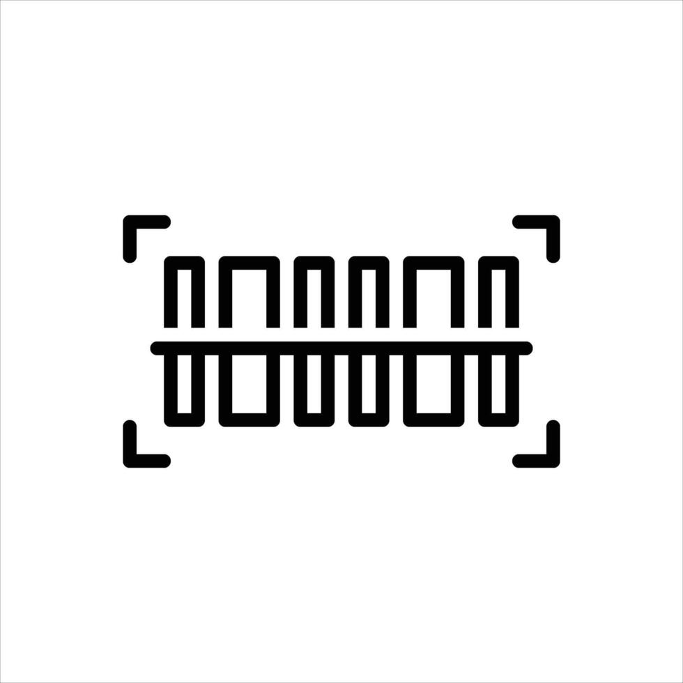 Black line icon code vector