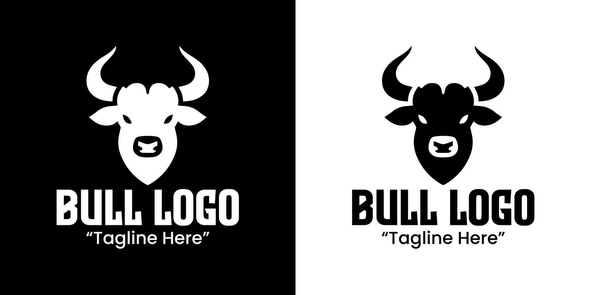 Minimalist Bull Head Logo Design with Strong Visual Impact for Branding vector