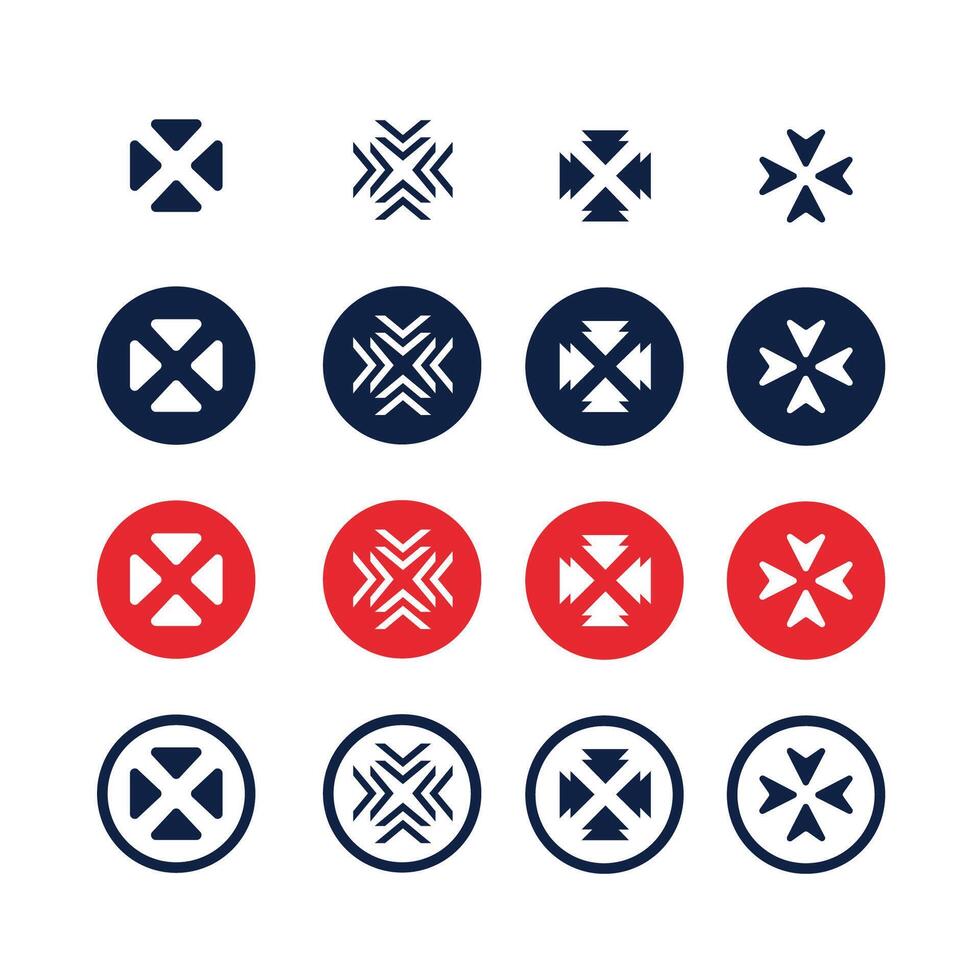 Cross icon set isolated on white background with black and yellow color vector