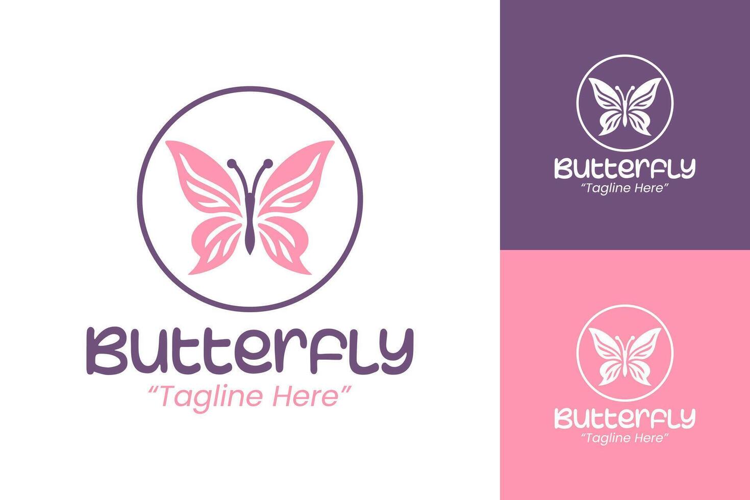 Feminine Butterfly Logo for Business Branding and Professional Identity Design vector