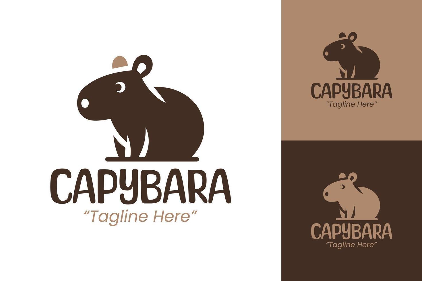 Cute Capybara Logo Design for Creative Branding and Business Identity vector
