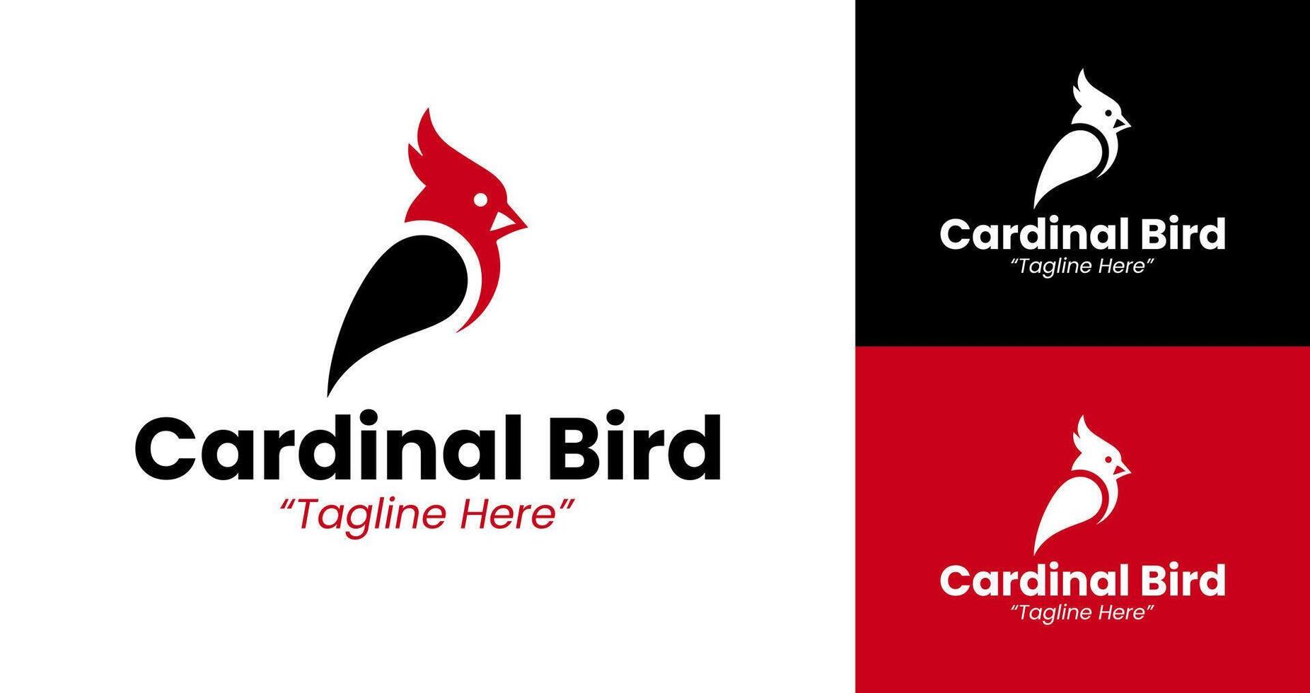 Elegant Cardinal Bird Logo Design with Clean and Bold Features vector