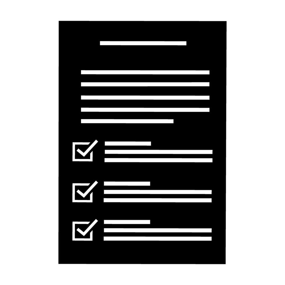 checklist document paper isolated icon illustration design black and white vector