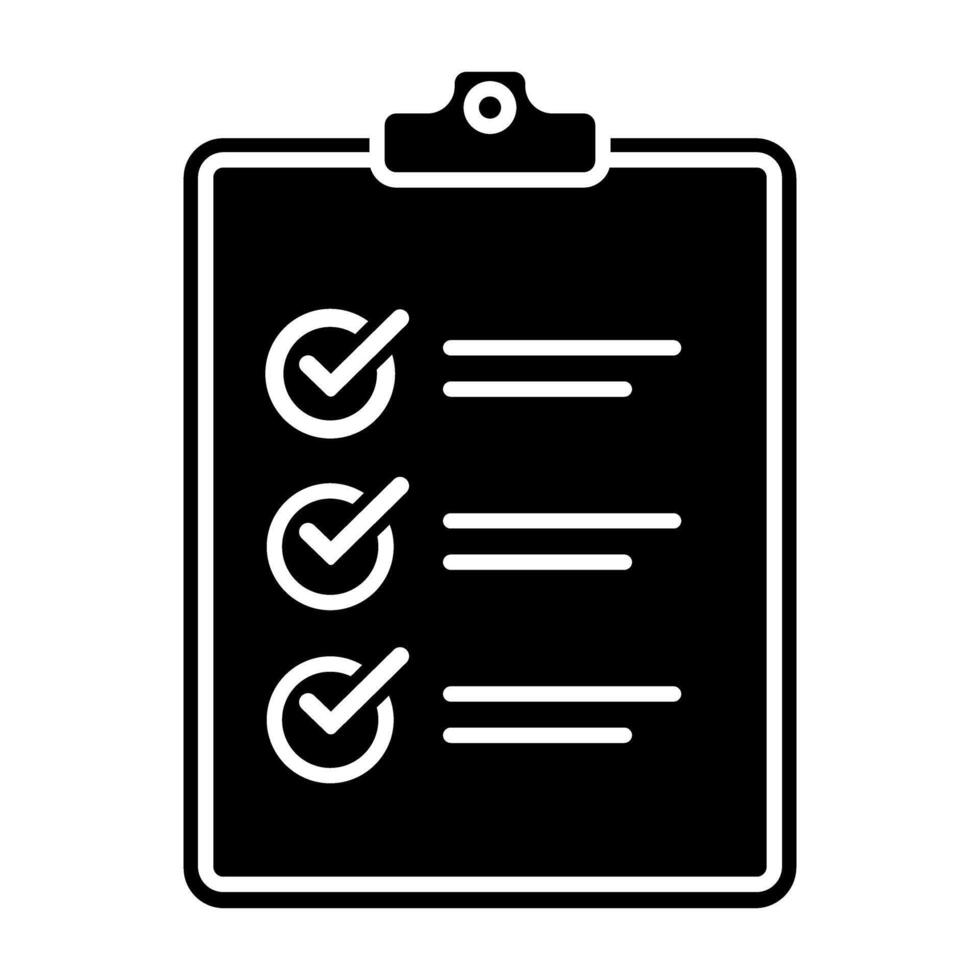 checklist clipboard icon over white background, silhouette style, illustration. vector