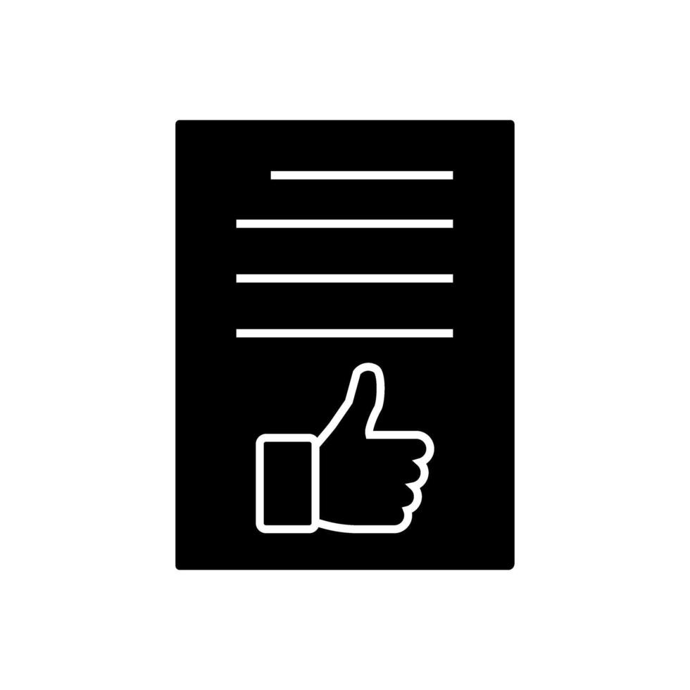 paper document with hand thumb up icon illustration design graphic flat style vector
