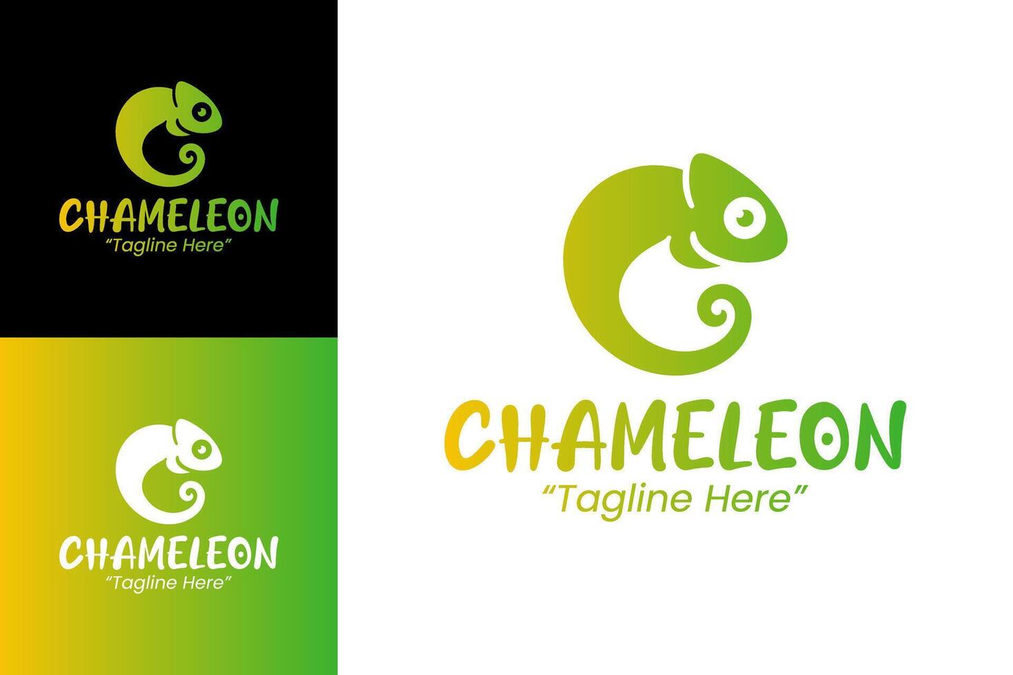 Stylish Chameleon Logo Design with Green and Yellow Color Scheme vector