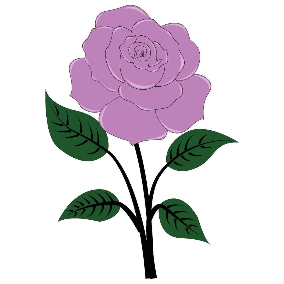 Rose is a love symbol. vector