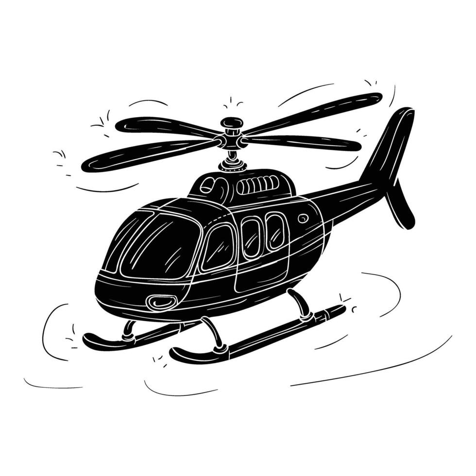 helicopter illustration isolated on white background vector