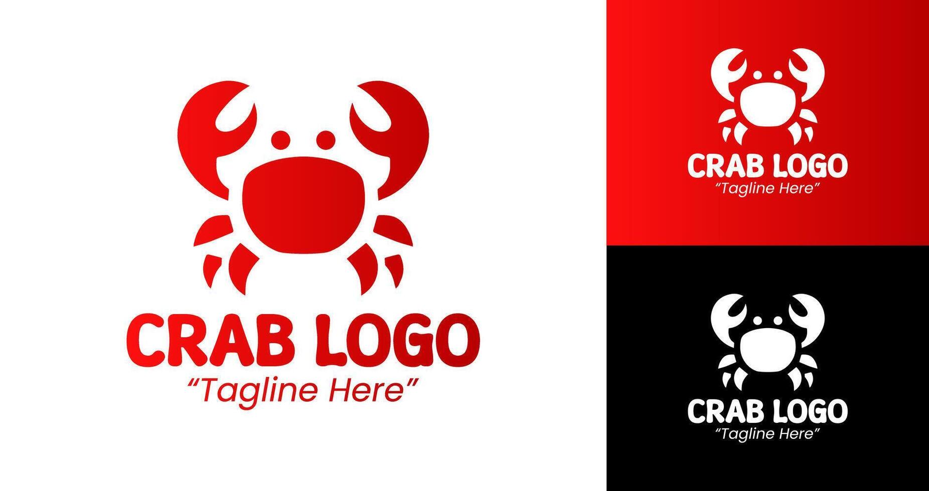 Red Crab Logo Design for Restaurants and Seafood Branding vector