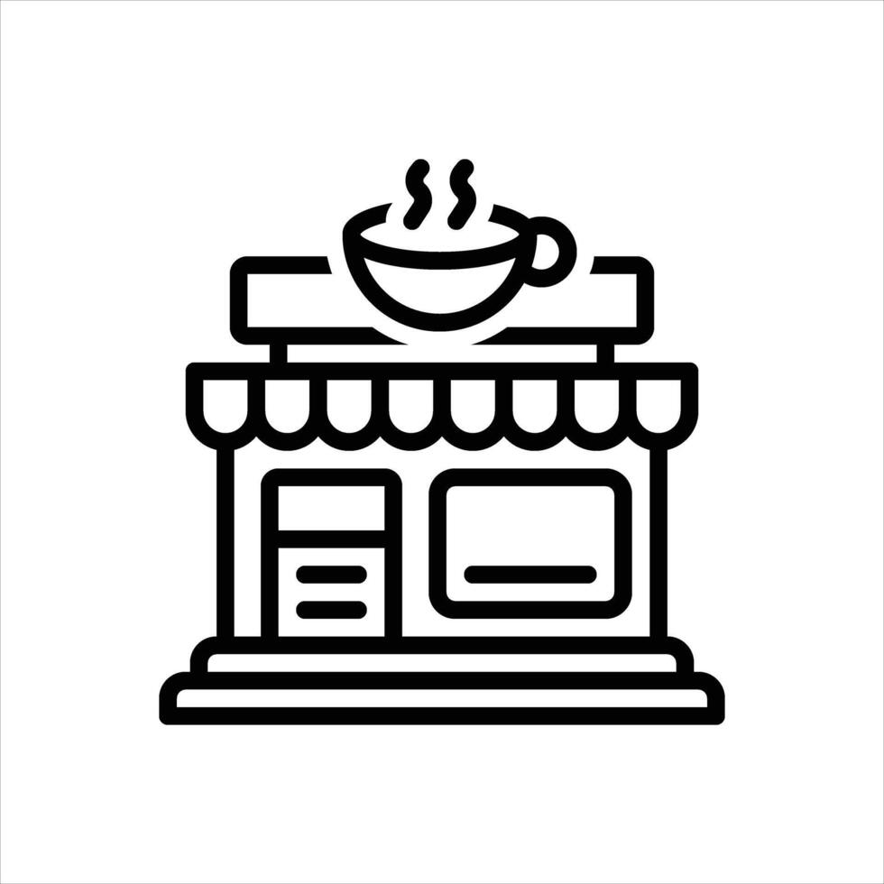 Black line icon cafe vector