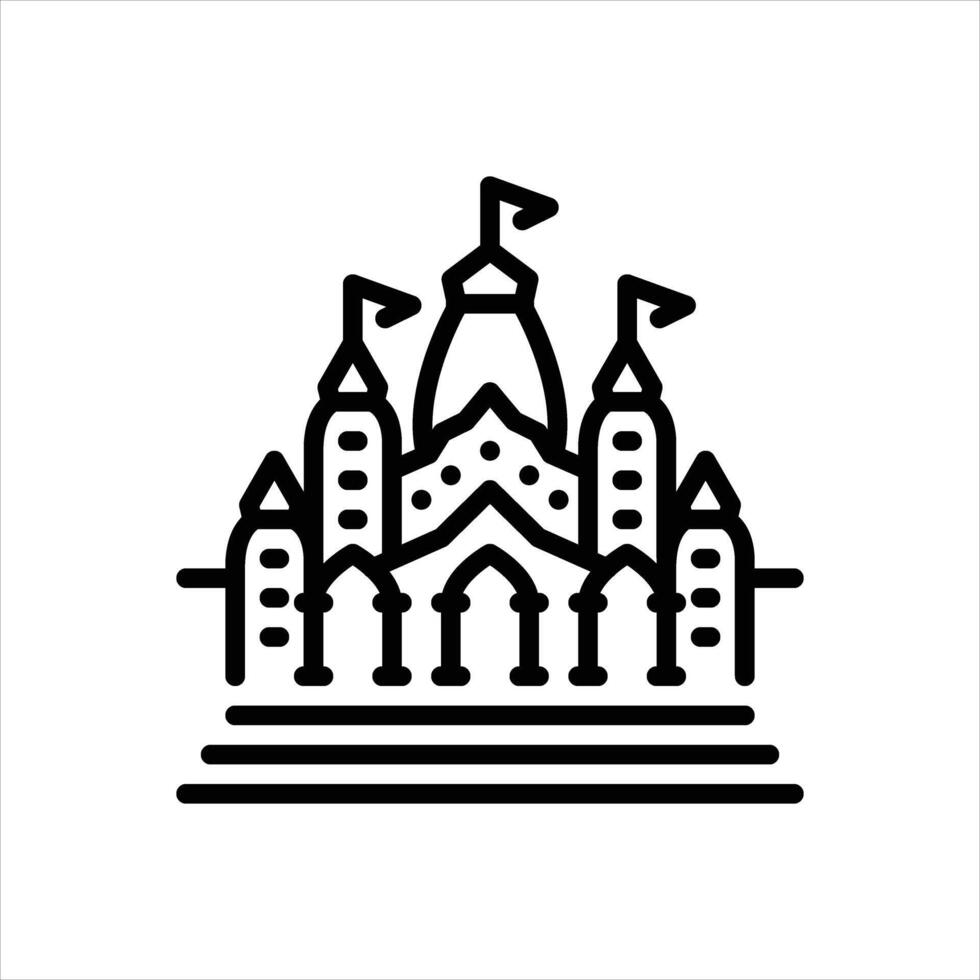 Black line icon temple vector