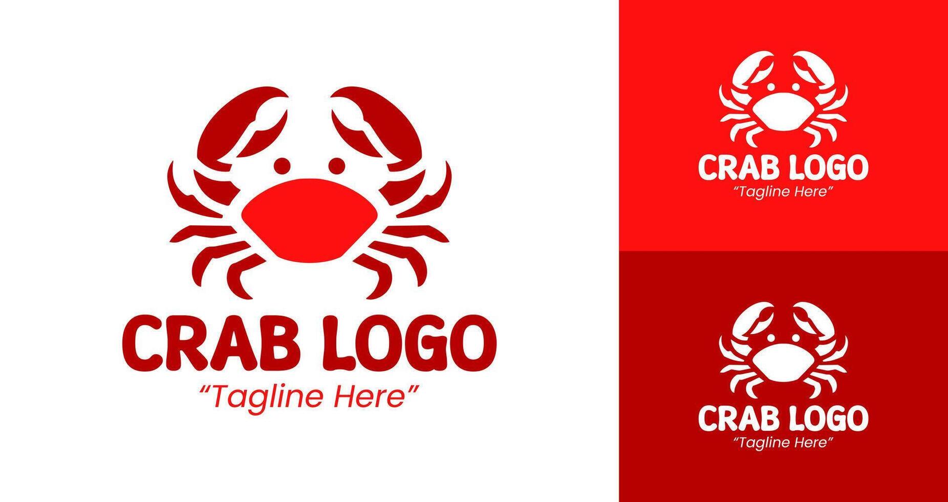 Bold Red Crab Logo for Seafood Marketing and Branding vector