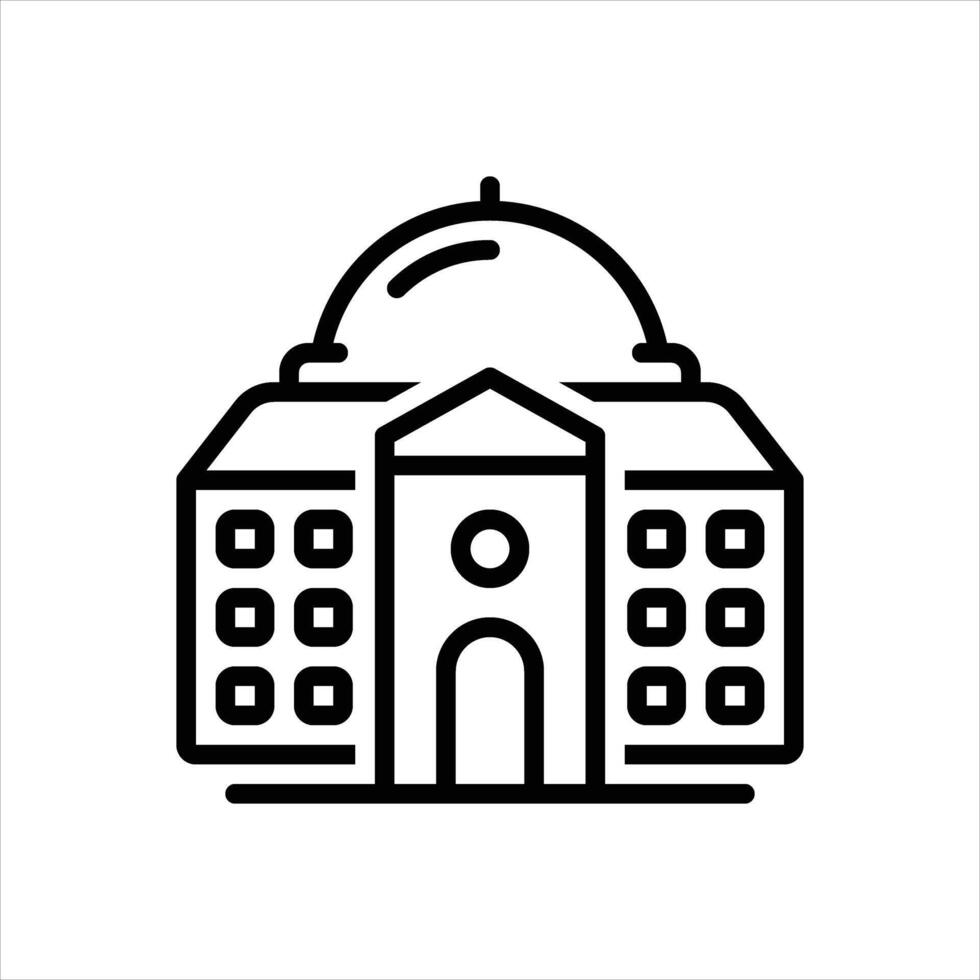 Black line icon college vector