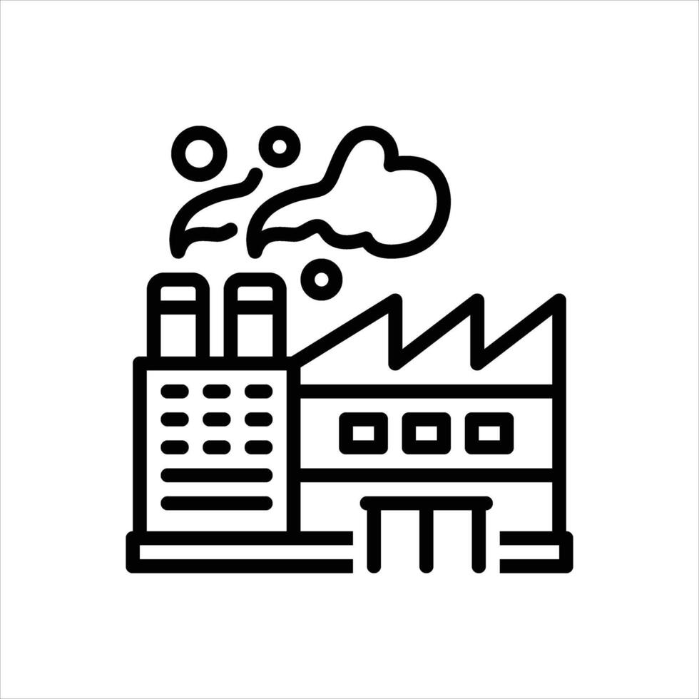 Black line icon factory vector