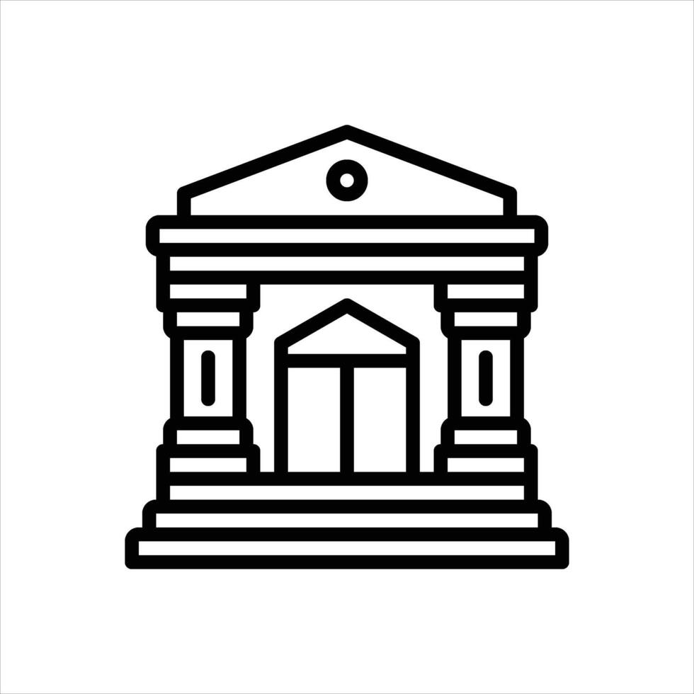 Black line icon court vector