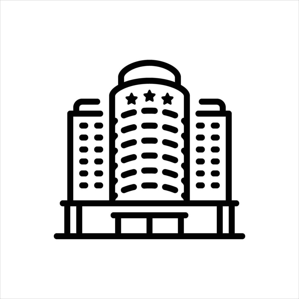 Black line icon hotel vector