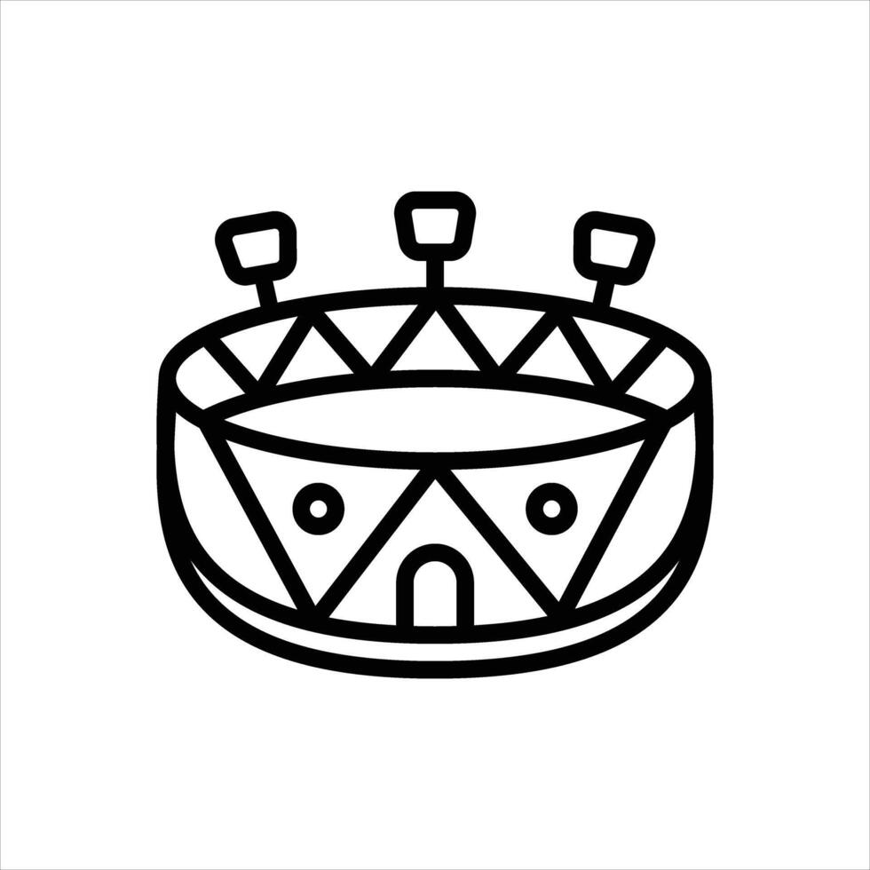 Black line icon stadium vector
