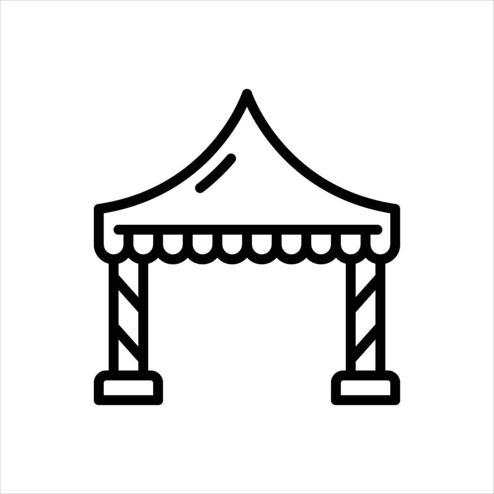 Black line icon tent vector