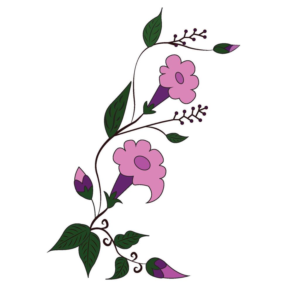 Rural flower element art. vector