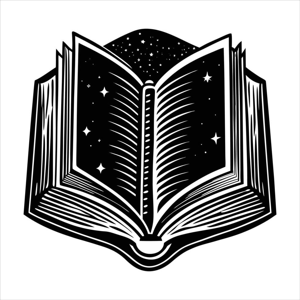 Open book with bookmark vector