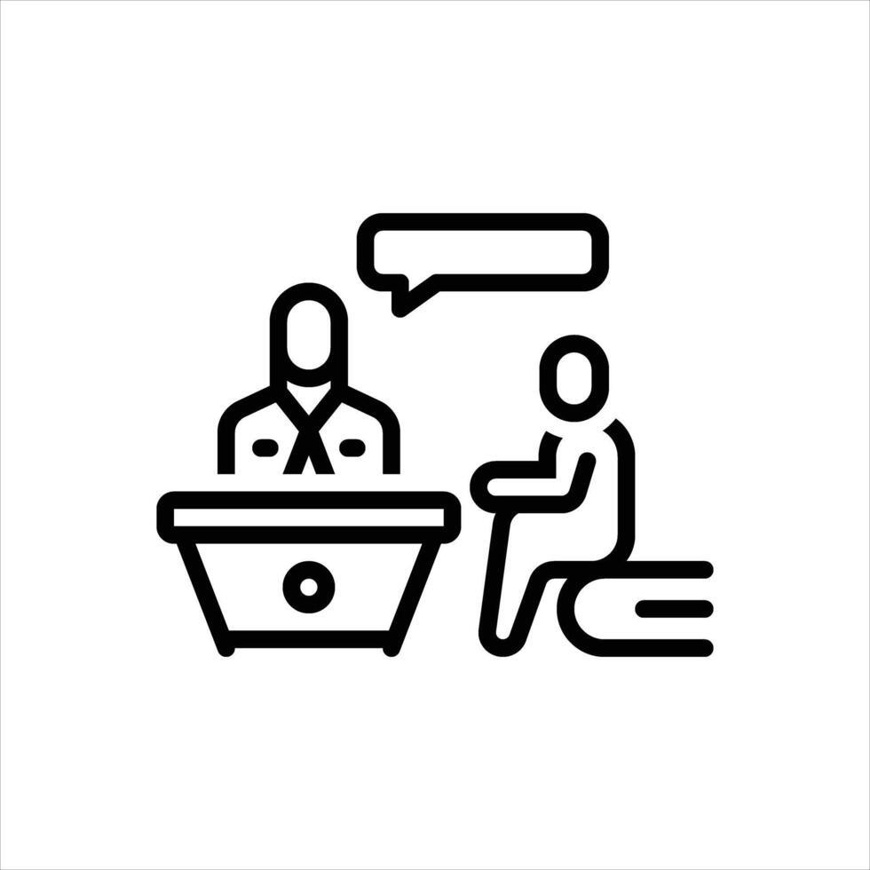 Black line icon consultation vector