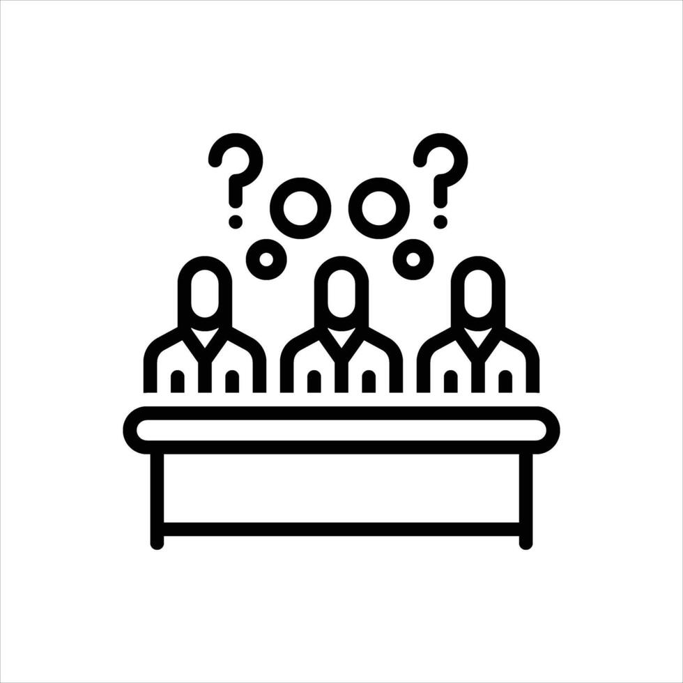 Black line icon deliberation vector