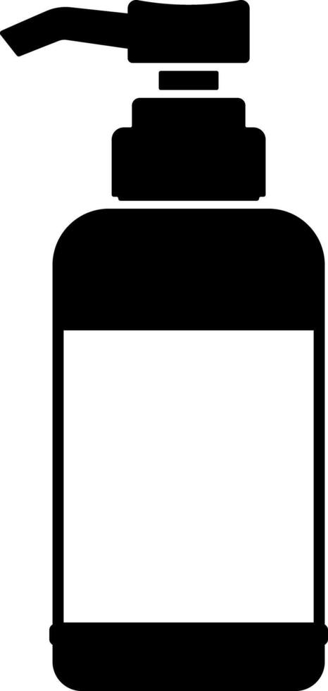 black icon of a jar with a dispenser nozzle for cosmetics or other liquids without background vector