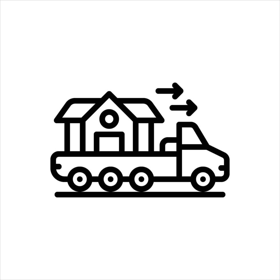 Black line icon moving vector
