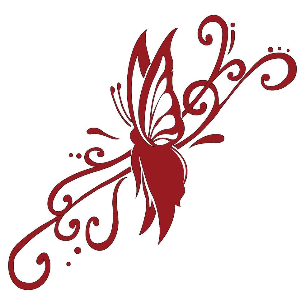 Beautiful butterfly art. vector
