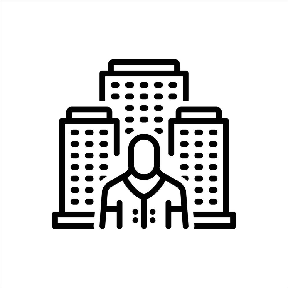 Black line icon property agent vector