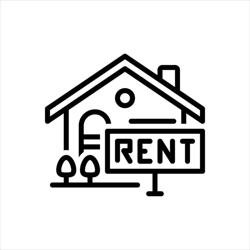 Black line icon rental vector
