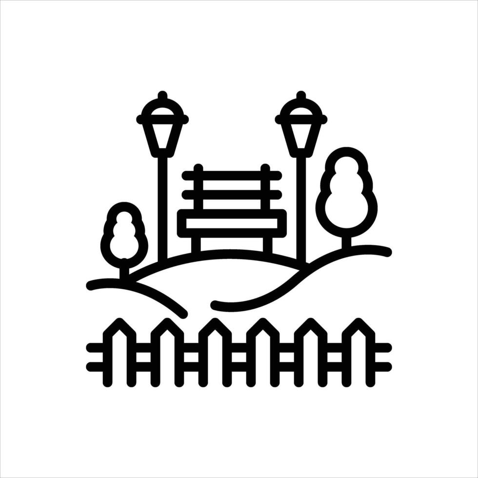 Black line icon garden vector