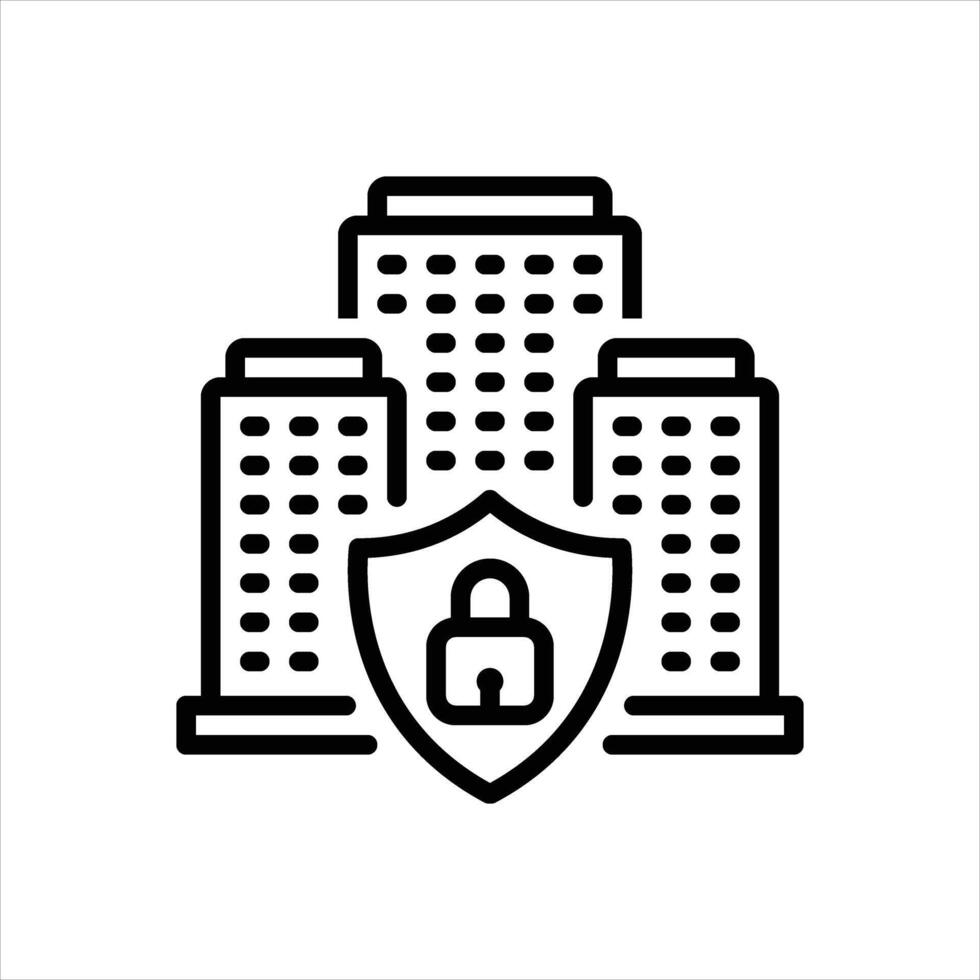 Black line icon security vector