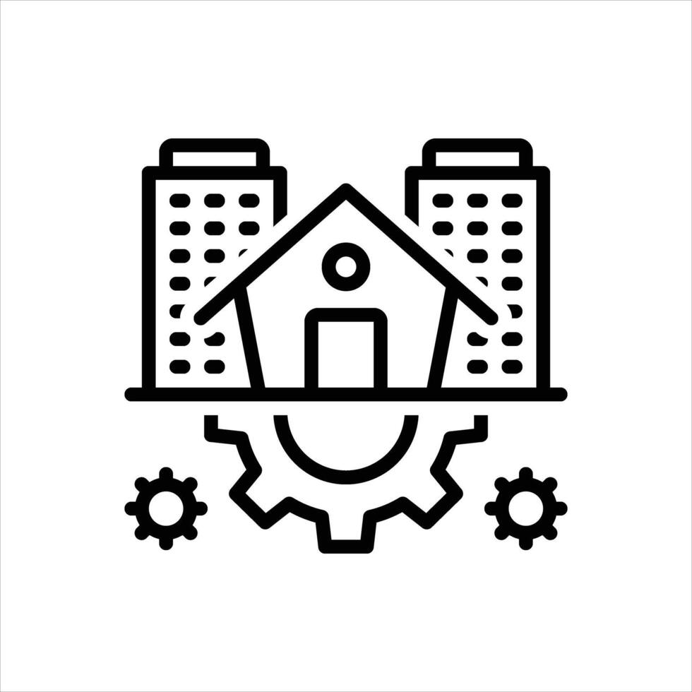 Black line icon management vector
