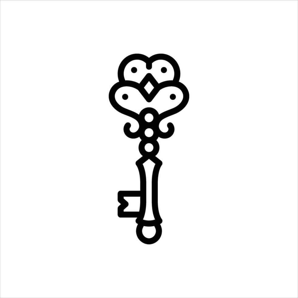 Black line icon key vector