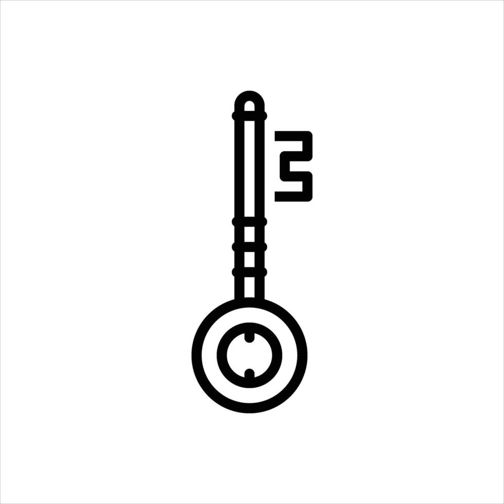 Black line icon key latchkey vector