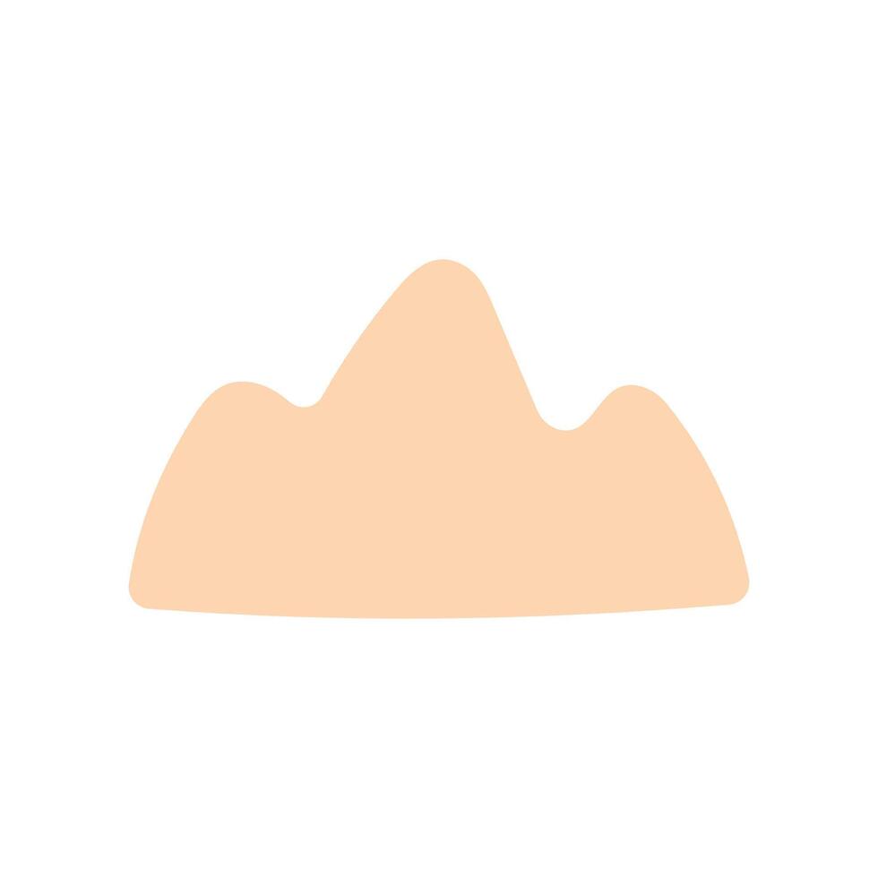 Minimal mountain shape in soft peach color vector