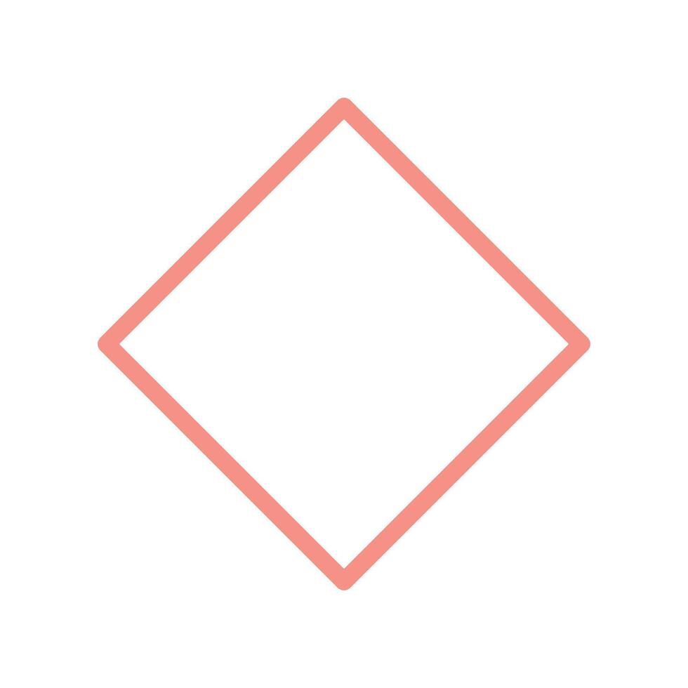 Minimal pink diamond frame icon vector