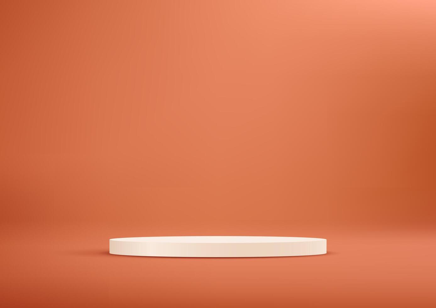 Orange background 3d with white podium. Empty room with light effect. Space for selling products on the website. illustration. vector