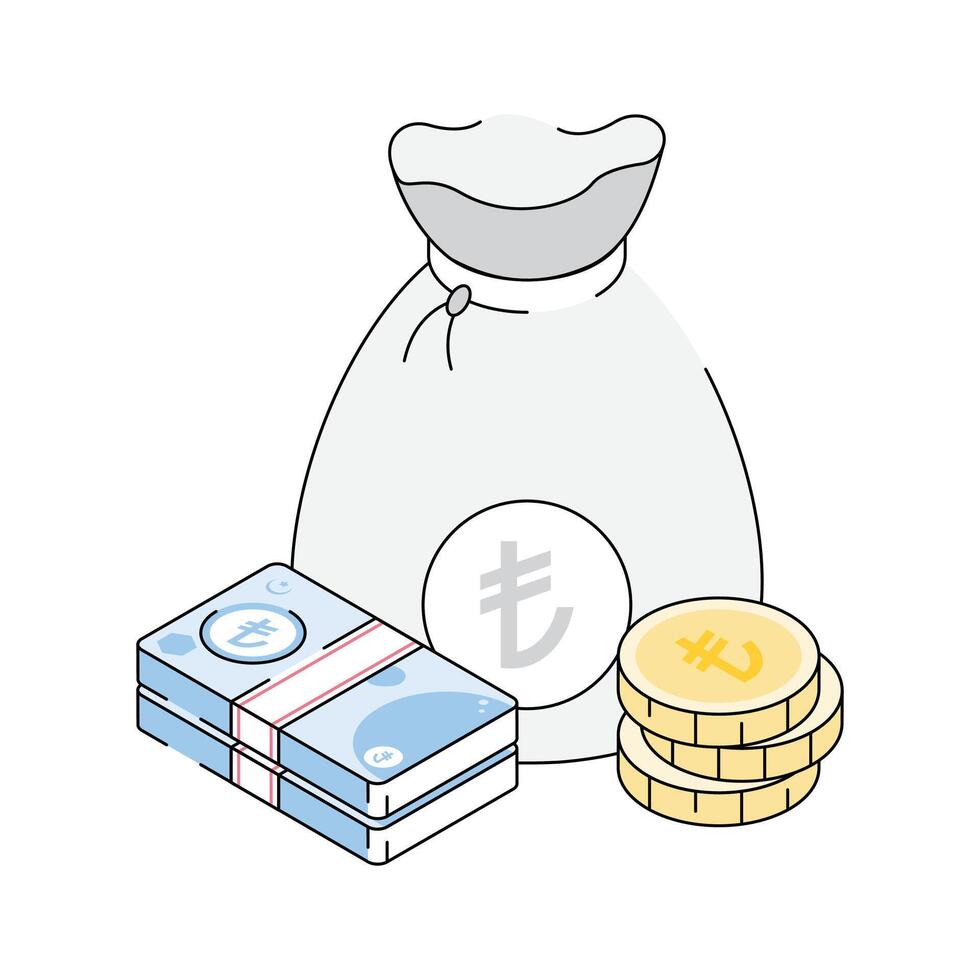Have a look at this isometric money sack icon vector