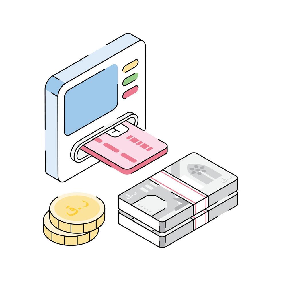 A well designed isometric icon of insert card. vector