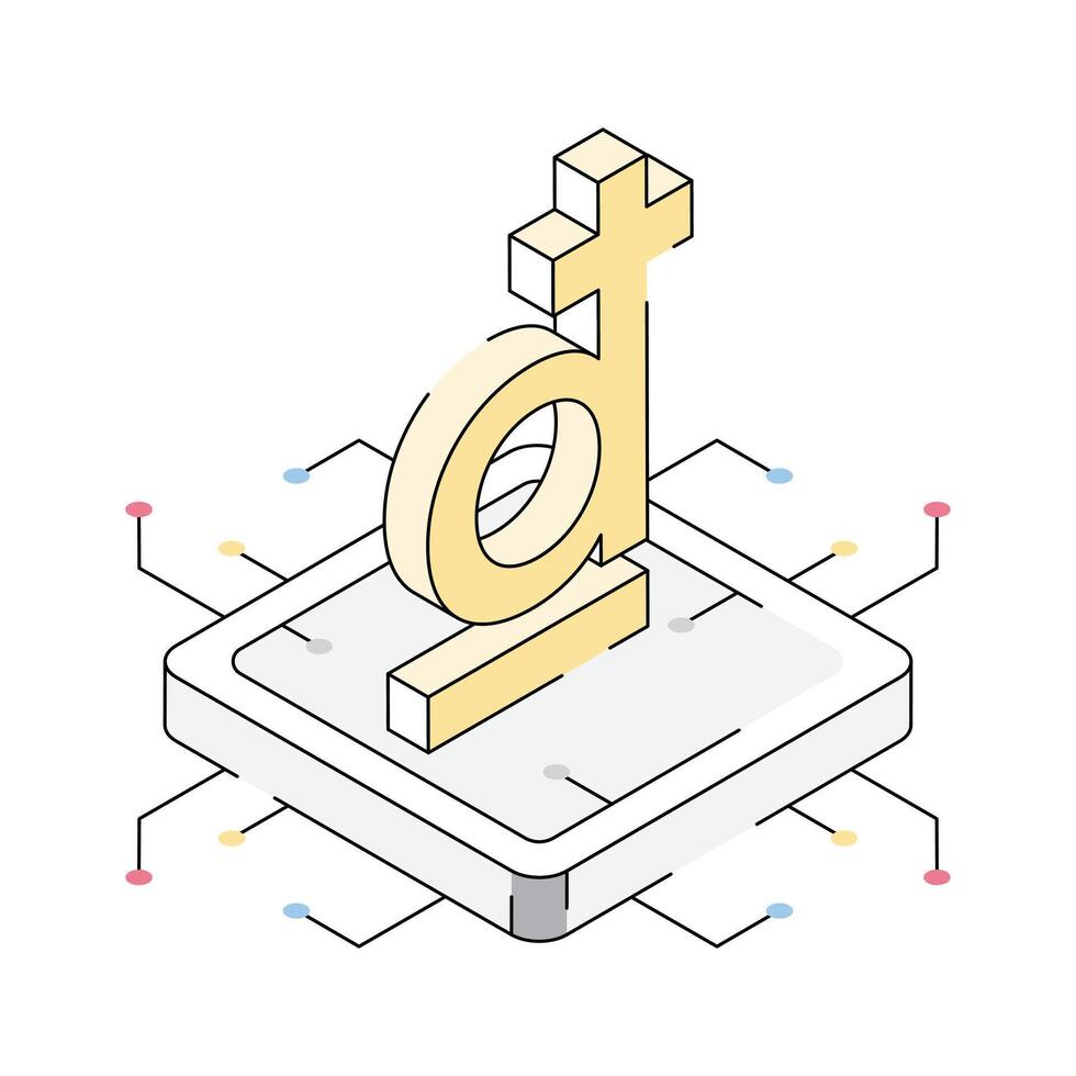 A trendy isometric icon of vietnamese currency vector