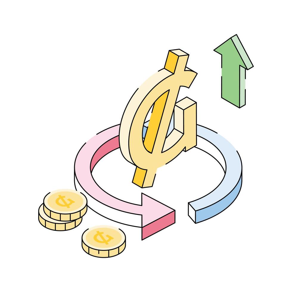 Grab this isometric icon showing cashback reward concept vector