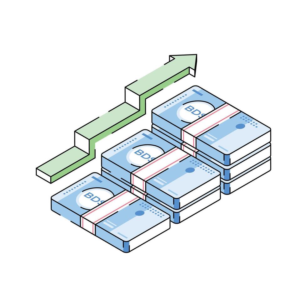 A visually appealing isometric icon showing business profit vector