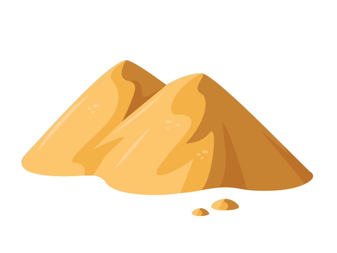 Sandy sand dunes, Piles of sand, decorative element vector