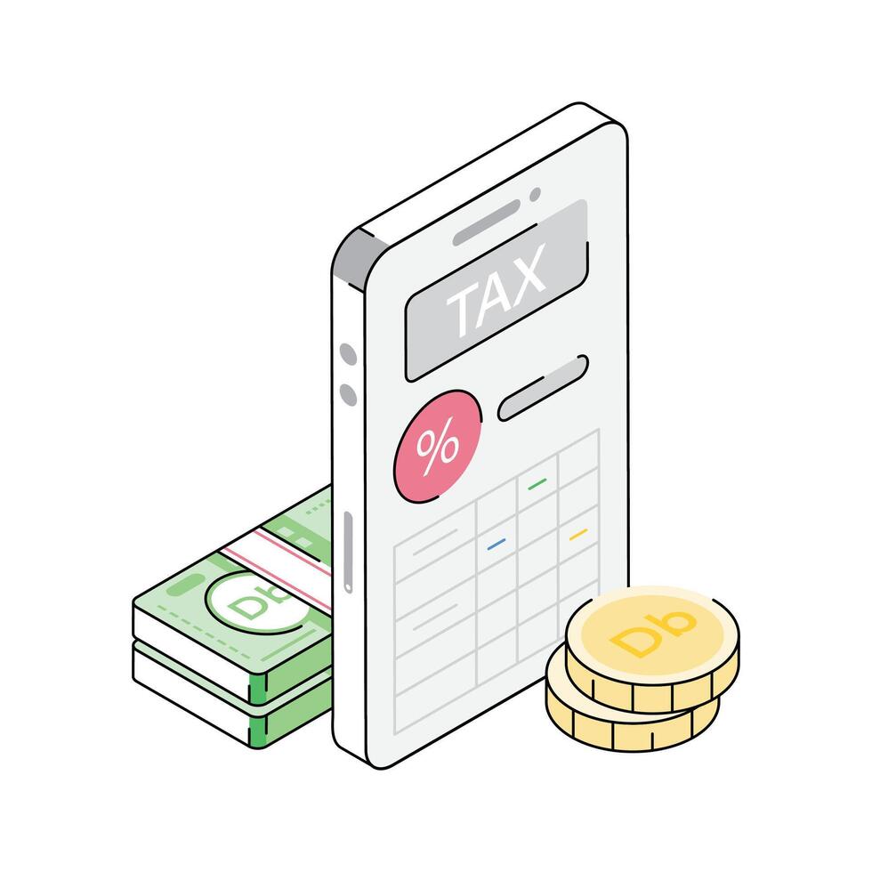 Have a look at this isometric online tax payment icon vector