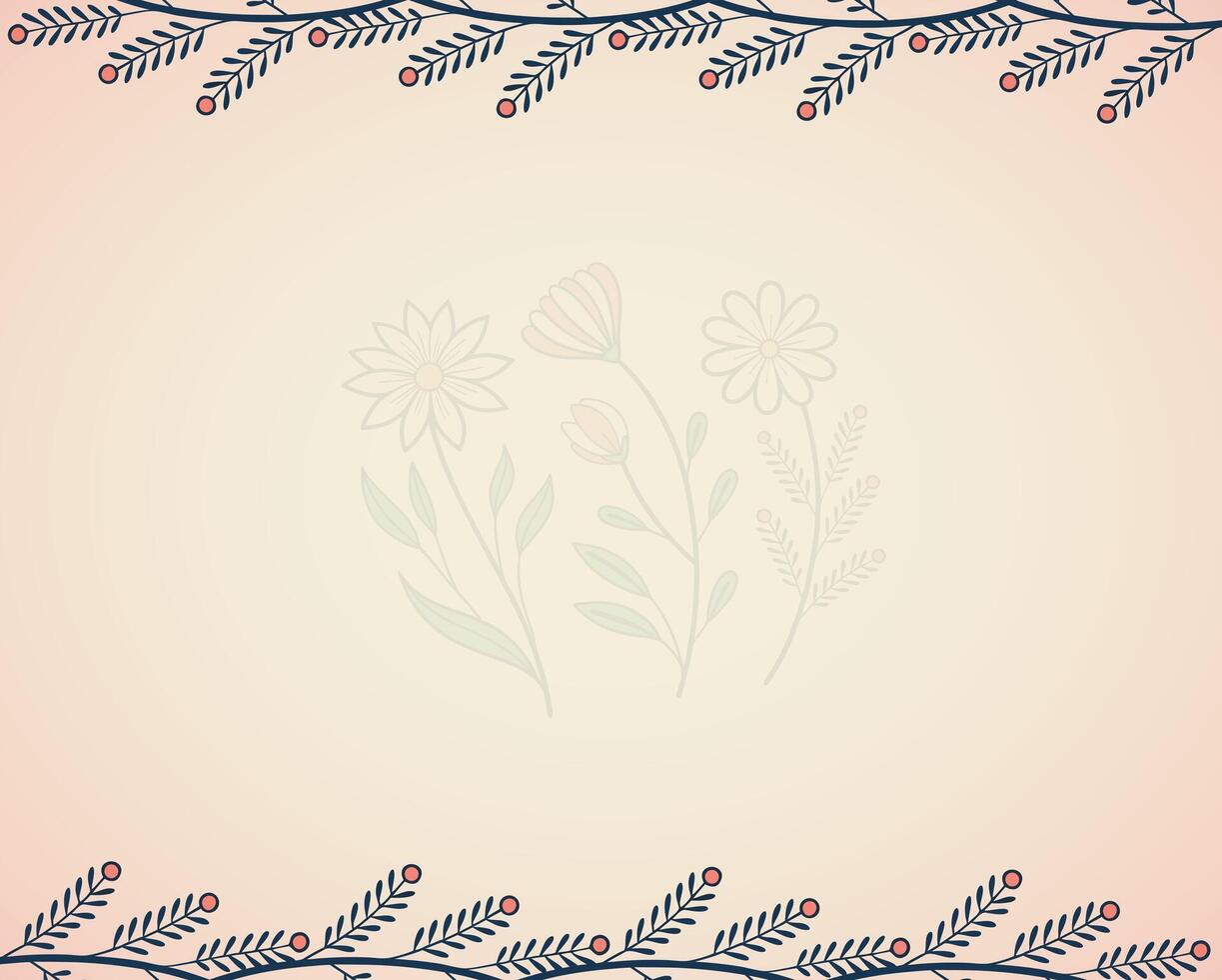 Elegant Floral Border with Pastel Background vector